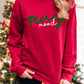 Red Merry Mood Long Sleeve Pullover Sweatshirt