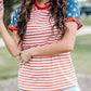Stars and Stripes Flag Pattern T-shirt