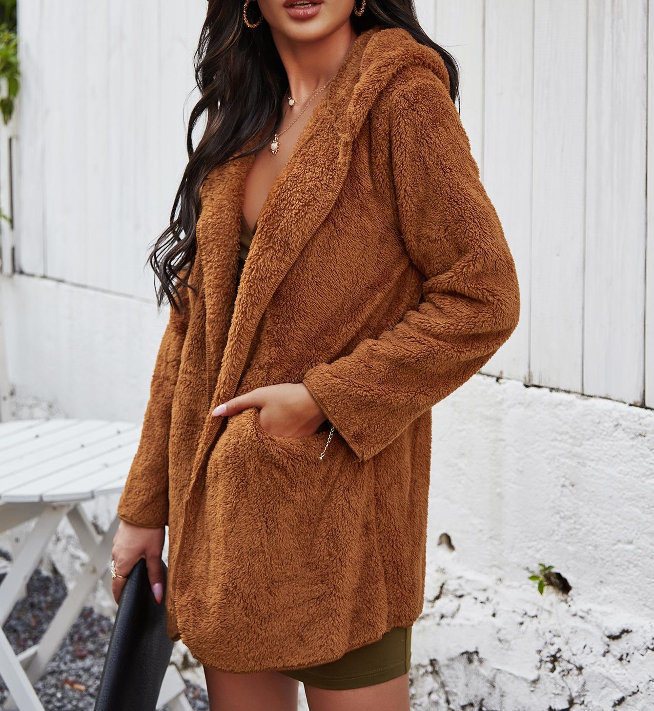 Winter hooded jacket long tops