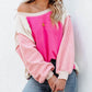 Colorblock Long Sleeve Pullover Fleece Sweatshirt