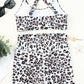 Black Printed Criss Cross U-neck High Waist Bikini Set