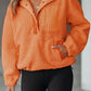Half Button Pocketed Fleece Pullover Sweatshirt