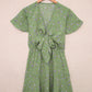 Floral Print Tie Knot Ruffled Short Sleeve Mini Dress