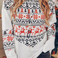 Multicolor Christmas Graphic Print Long Sleeve Top