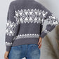 Western Geometric Printed Quarter Zip Pullover Sweater