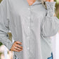 Cuffed Striped Boyfriend Shirt with Pocket