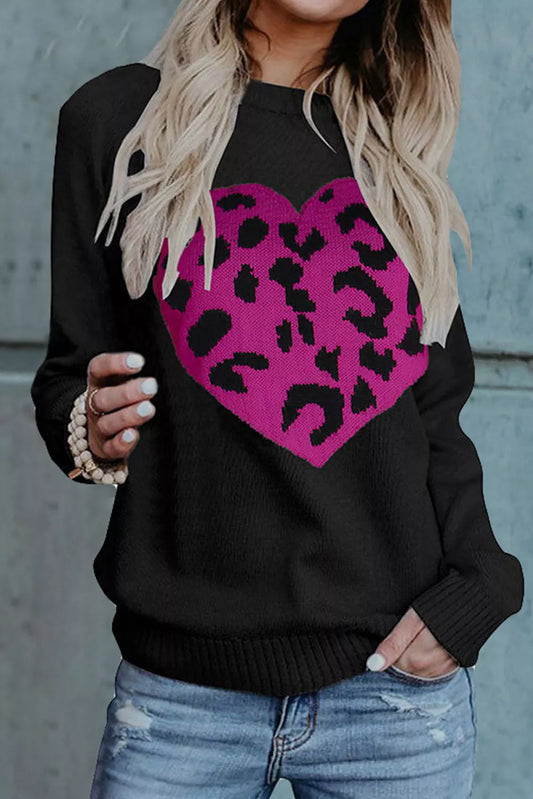 Heart Pattern Casual Sweater