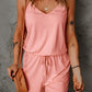 Spaghetti Straps V Neck Crisscross Back Romper