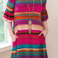 Multicolor Ruffled Sleeves Serape Print Plus Size Dress