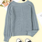Plain Hollow-out Knit Long Sleeve Pullover Sweater