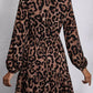 Leopard Ruffled Elastic Cuff Mini Dress
