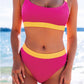 Color Block Ribbed Bikini Swimwear