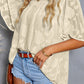 Floral Textured Ruffled Half Sleeve Babydoll Top