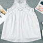 White Lace Crochet Sleeveless Babydoll Top