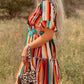 Serape Striped Leopard Mini Dress