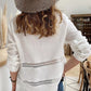Long Sleeve Crochet Insert Crinkle Blouse