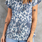 Ruffled Sleeve Leopard Top