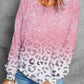 Pink Tie Dye Leopard Print Long Sleeve Top