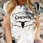 Gray Western Cow Horn Graphic Tee