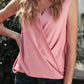 Pink V Neck Draped Tank Top