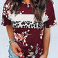 Leopard Striped Floral T Shirt
