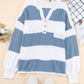 Stripe Oversized Striped Henley Sweater