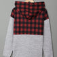Plaid Splicing Pocketed Hoodie