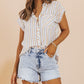 Multicolor Stripe Short Sleeve Button up Shirt