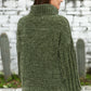 Army Green Soft Velvet Knit Sweater Jumper