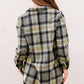 Oversize Rounded Hem Plaid Shirt with Slits
