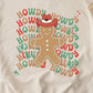 Khaki Howdy Gingerbread Man Print Long Sleeve Sweatshirt