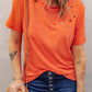 Holes Crew Neck Cotton Mixed T-shirt