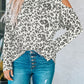 Leopard Cold Shoulder Long Sleeve Top