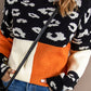 Leopard Colorblock Mock Neck Sweater