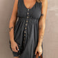 Buttons Sleeveless High Waist Mini Dress
