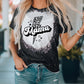Black Mama Leopard Lightning Bleach Graphic Print Crewneck T Shirt