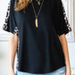 Black Leopard Splicing O-neck Short Sleeve T Shirt