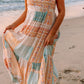 Boho Patchwork Print Square Neck Sundress