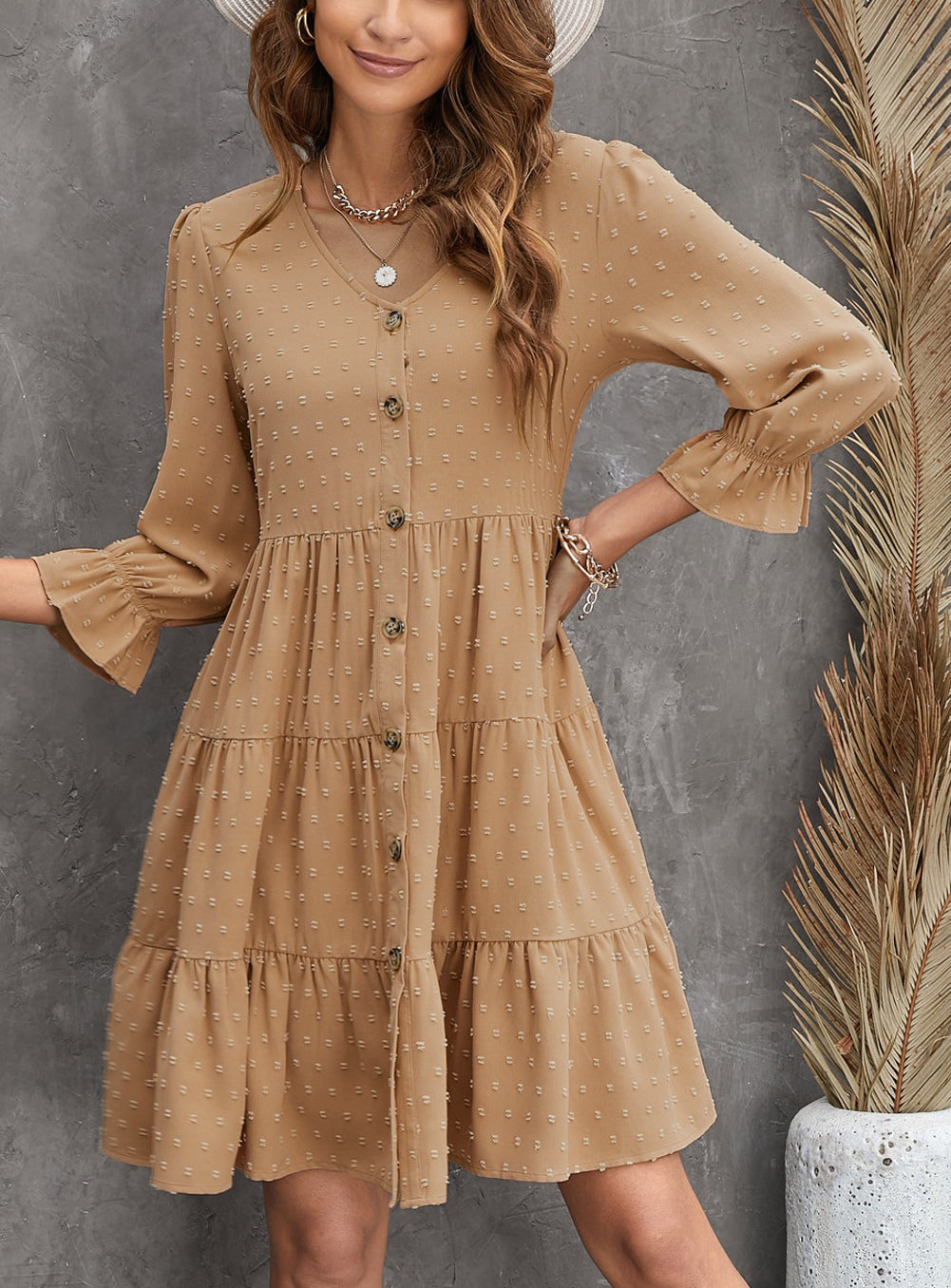 Swiss Dotted Tiered Dress