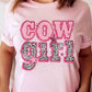 COWGIRL Leopard Star Print Crew Neck Graphic Tee