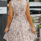 Leopard Print Layered Ruffled Sleeveless Mini Dress