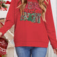 Red MERRY and BRIGHT Xmas Tree Print Sweatshirt