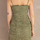 Green Frilled Floral Spaghetti Straps Mini Dress