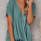Short Sleeves Drape Knit Top