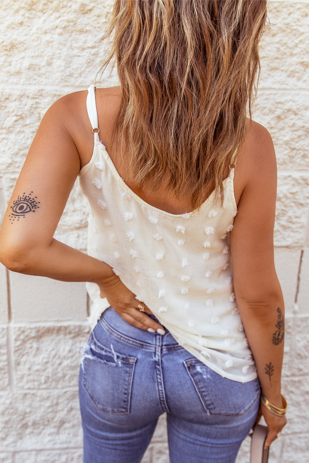 Button Front Swiss Dot Tank