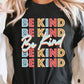 Black BE KIND Repeat Print Graphic T-shirt