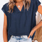 Tiered Ruffled Drawstring V Neck Top