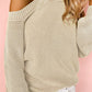 Women's Winter Casual Loose Halter Neck Cold Shoulder Ribbed Knit Sweater
