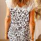 White Eyelash V Neck Leopard Tank