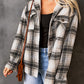 Black Vintage Plaid Fleece Lining Jacket